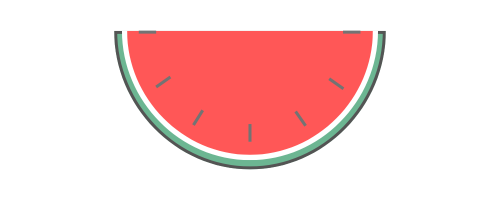 logo for The Badge - a graphic of watermelon slice in the colors of the Palestinian flag